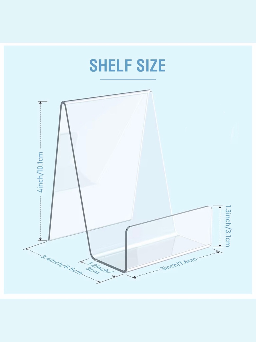 5 piece Clear Acrylic Display Stand for books